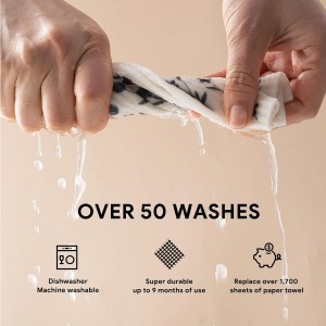 RECYCO Swedish Dishcloths for Kitchen | 5 Pack Geometric Washable Dish Rags | Cellulose Reusable Cleaning Paper Towels | Absorbent Counter Dish Cloth Sponge Kitchen Wipes, 8