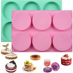 HUAKENER 2 Pcs Silicone Muffin Top Pans for Baking, 4 Inch Non-Stick Round Baking Molds for Mini Cake, Muffin Top, Dessert, Hamburger, Sandwiches Making