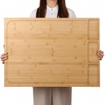 30 x 21 in Extra Large Bamboo Cutting Board, Stovetop Cover, Sink Cover, Noodle Board with Detachable Legs & Detachable Non-Slip Front Lip for Kitchen Countertop