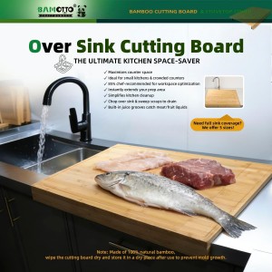 30 x 21 in Extra Large Bamboo Cutting Board, Stovetop Cover, Sink Cover, Noodle Board with Detachable Legs & Detachable Non-Slip Front Lip for Kitchen Countertop