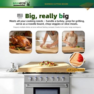 30 x 21 in Extra Large Bamboo Cutting Board, Stovetop Cover, Sink Cover, Noodle Board with Detachable Legs & Detachable Non-Slip Front Lip for Kitchen Countertop