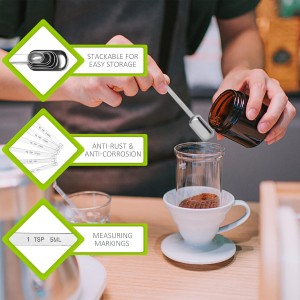 2PCS 1tsp (1/3tbsp, 5ml) Single Measuring Spoon, Stainless Steel Long Handle Individual Teaspoons Only