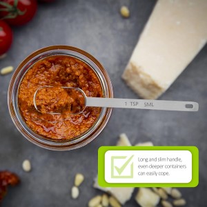 2PCS 1tsp (1/3tbsp, 5ml) Single Measuring Spoon, Stainless Steel Long Handle Individual Teaspoons Only