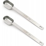 2PCS 1tsp (1/3tbsp, 5ml) Single Measuring Spoon, Stainless Steel Long Handle Individual Teaspoons Only