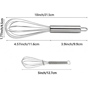 10 inch Stainless Steel Whisk, 5 inches for mixing small amounts of liquids, milkshakes, coffee, juice, etc. 2-piece set (buy 10 inches and get 5 inches as a gift) silver
