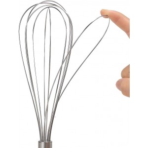 10 inch Stainless Steel Whisk, 5 inches for mixing small amounts of liquids, milkshakes, coffee, juice, etc. 2-piece set (buy 10 inches and get 5 inches as a gift) silver