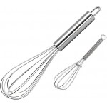 10 inch Stainless Steel Whisk, 5 inches for mixing small amounts of liquids, milkshakes, coffee, juice, etc. 2-piece set (buy 10 inches and get 5 inches as a gift) silver
