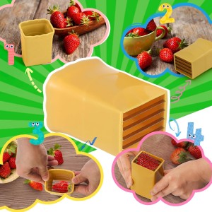 3PCS Fruit Slicer Cup: Strawberry Slicer, Speed Cutter for Banana Grape Egg Rapid & Safe Slicing Kitchen Gadget