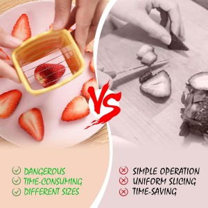 3PCS Fruit Slicer Cup: Strawberry Slicer, Speed Cutter for Banana Grape Egg Rapid & Safe Slicing Kitchen Gadget