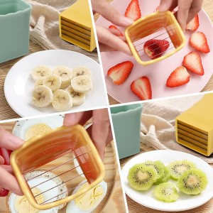 3PCS Fruit Slicer Cup: Strawberry Slicer, Speed Cutter for Banana Grape Egg Rapid & Safe Slicing Kitchen Gadget