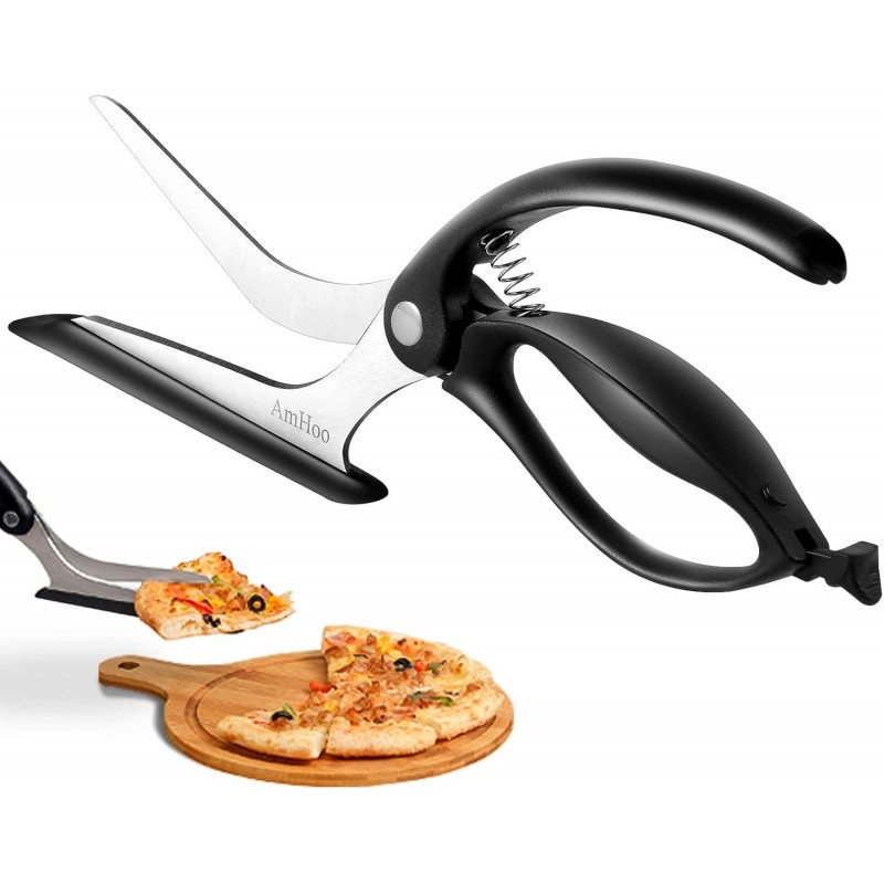 AmHoo Pizza Scissors Stainless Steel Blade Salad Pizza Slicer Pizza Cutter Scissors with Server Highly enjoy Excellent Gifts
