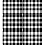 Black and White Plastic Placemats Set of 6 Check Plaid Table Mats Black Buffalo Plaid Place Mats Wipe Clean Washable Table Placemats for Indoor Outdoor Heat Resistant Kitchen Dining Table