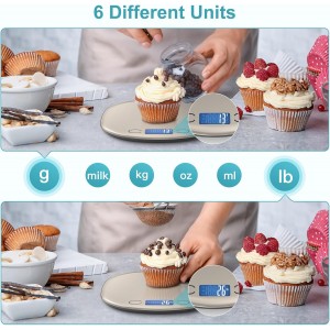 Ultrean High Capacity Food Scale, 33lb Rechargeable Digital Kitchen Scale with LCD Display, Slim & Lightweight Design, 1g Precise Graduation, Weight Grams and Ounces for Cooking, Baking & Meal Prep