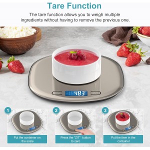 Ultrean High Capacity Food Scale, 33lb Rechargeable Digital Kitchen Scale with LCD Display, Slim & Lightweight Design, 1g Precise Graduation, Weight Grams and Ounces for Cooking, Baking & Meal Prep