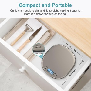 Ultrean High Capacity Food Scale, 33lb Rechargeable Digital Kitchen Scale with LCD Display, Slim & Lightweight Design, 1g Precise Graduation, Weight Grams and Ounces for Cooking, Baking & Meal Prep