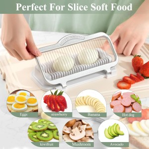 Egg Slicer for Hard Boiled Eggs Banana Slicer, Aluminium & Stainless Steel Wires Heavy Duty Bigger for Strawberry Mushroom, Dishwasher Safe