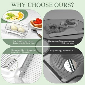 Egg Slicer for Hard Boiled Eggs Banana Slicer, Aluminium & Stainless Steel Wires Heavy Duty Bigger for Strawberry Mushroom, Dishwasher Safe