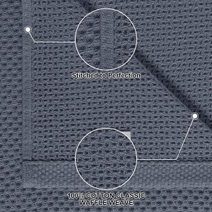 Homaxy 100% Cotton Kitchen Towels and Dishcloths Set, 12 x 12 Inches and 13 x 28 Inches, Set of 8 Bulk Kitchen Towels Set, Ultra Soft Absorbent Dish Cloths for Washing Dishes, Dark Grey