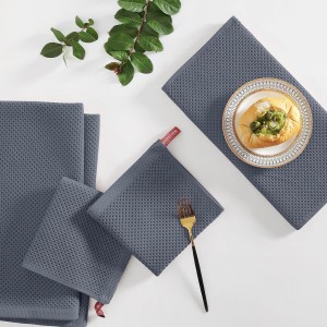 Homaxy 100% Cotton Kitchen Towels and Dishcloths Set, 12 x 12 Inches and 13 x 28 Inches, Set of 8 Bulk Kitchen Towels Set, Ultra Soft Absorbent Dish Cloths for Washing Dishes, Dark Grey