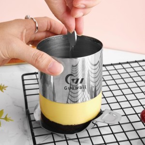 Guowall 6 Pack Seamless Cake Ring Molds Stainless Steel Mousse Rings 3 Inch Round Pastry Cutter for Baking (Includes 6 Rings 1 Pusher and 1 Lifter)