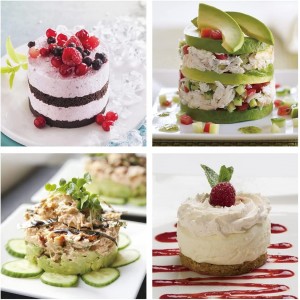 Guowall 6 Pack Seamless Cake Ring Molds Stainless Steel Mousse Rings 3 Inch Round Pastry Cutter for Baking (Includes 6 Rings 1 Pusher and 1 Lifter)