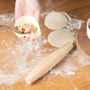 French Rolling Pin for Baking - Tuyotue 7.9 Inches Beech Wood Tapered Rolling Pin Dough Roller for Pizza Dough, Pie Crust Cookie Fondant Dumpling