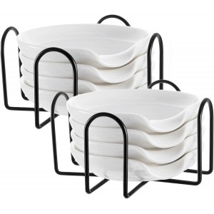 Bokon 8 Pack Ceramic Spoon Rest with Hol...