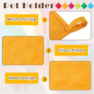 Bokon 24 Pcs Pot Holders for Kitchen, Multicolor Potholders Sets, Heat Resistant Cotton Hot Pad Oven Mitts Trivet with Hanging Loops for Baking Cooking