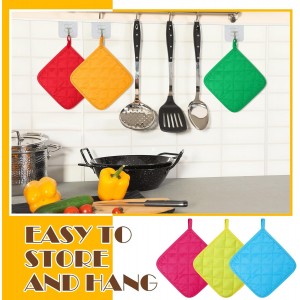 Bokon 24 Pcs Pot Holders for Kitchen, Multicolor Potholders Sets, Heat Resistant Cotton Hot Pad Oven Mitts Trivet with Hanging Loops for Baking Cooking