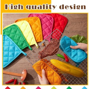 Bokon 24 Pcs Pot Holders for Kitchen, Multicolor Potholders Sets, Heat Resistant Cotton Hot Pad Oven Mitts Trivet with Hanging Loops for Baking Cooking