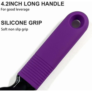 2-Pack Soda Can Opener and Beer Bottle Opener Bartender with Good Grip Silicone Handle, Pop Top Can Tab Opener for Long Nails, Bottle Opener for Arthritic Hand and Seniors, Purple
