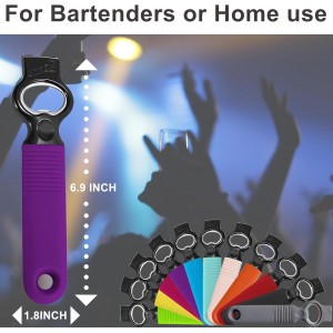 2-Pack Soda Can Opener and Beer Bottle Opener Bartender with Good Grip Silicone Handle, Pop Top Can Tab Opener for Long Nails, Bottle Opener for Arthritic Hand and Seniors, Purple