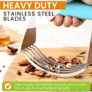 Spring Chef XL Dough Blender Tool For Baking, Heavy Duty Pastry Blender, Stainless Steel Pastry Cutter with Durable Blades, Dough Mixer, Butter Cutter for Easy Mixing, Dishwasher Safe - Aqua Sky