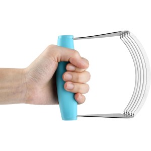 Spring Chef XL Dough Blender Tool For Baking, Heavy Duty Pastry Blender, Stainless Steel Pastry Cutter with Durable Blades, Dough Mixer, Butter Cutter for Easy Mixing, Dishwasher Safe - Aqua Sky