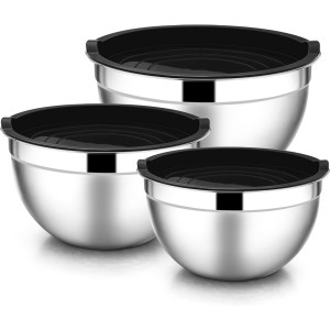 E-far Mixing Bowls with Lids, 6-Piece St...