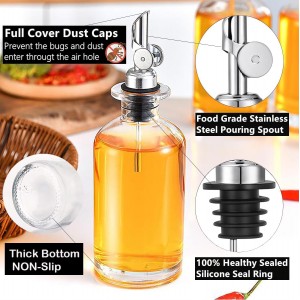 Pafusen 2 Pack Liquor Pour Spout, Auto Flip Olive Oil Dispenser Spout, Pour Spout for Liquor Bottles, Olive Oil Spout, Bottle Pourers for Alcohol Wine Syrup Home Bar Accessories Silver