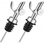 Pafusen 2 Pack Liquor Pour Spout, Auto Flip Olive Oil Dispenser Spout, Pour Spout for Liquor Bottles, Olive Oil Spout, Bottle Pourers for Alcohol Wine Syrup Home Bar Accessories Silver