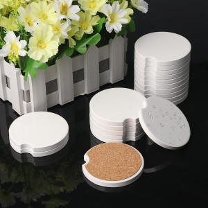 GNIEMCKIN 50 PCS 2.56 in Sublimation Auto Coasters, DIY Personalization Option, Keep Car from Cold Drink Spills