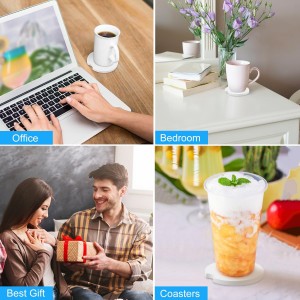 GNIEMCKIN 50 PCS 2.56 in Sublimation Auto Coasters, DIY Personalization Option, Keep Car from Cold Drink Spills