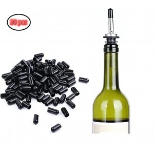 50 Pcs Pourers Dust Covers Olive Oil Liquor Bottle Pour Spout Cover Rubber Caps (Not Include the Spout)