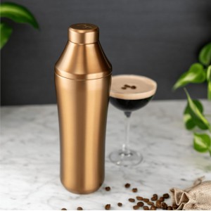 Elevated Craft Hybrid Cocktail Shaker - Premium Vacuum Insulated Stainless Steel Copper Cocktail Shaker - Innovative Measuring System - Martini Shaker for the Home Bartender - 28oz Total Volume