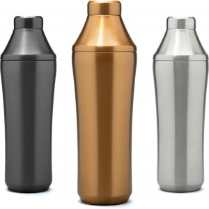 Elevated Craft Hybrid Cocktail Shaker - Premium Vacuum Insulated Stainless Steel Copper Cocktail Shaker - Innovative Measuring System - Martini Shaker for the Home Bartender - 28oz Total Volume
