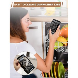 BIBURY Egg Slicer, Egg Cutter for Hard Boiled Eggs, Heavy Duty Aluminium Slicer for Egg Mushroom Strawberry Soft Fruit, Stainless Steel Wires, Dishwasher Safe & Easy to Clean (Black)