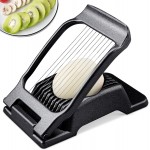 BIBURY Egg Slicer, Egg Cutter for Hard Boiled Eggs, Heavy Duty Aluminium Slicer for Egg Mushroom Strawberry Soft Fruit, Stainless Steel Wires, Dishwasher Safe & Easy to Clean (Black)