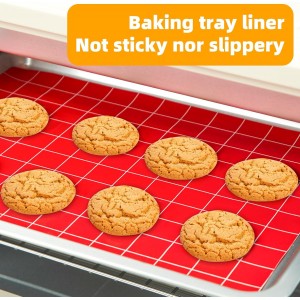 Silicone Baking Mat Roll 16IN*5FT Free Cutting, Non-Slip Pastry Mat, Non-Stick Reusable Air Fryer Liner, Oven Liners, Freeze Dryer Mat, Easily Cut to Size Fit All Ovens Pans Tins Dishes