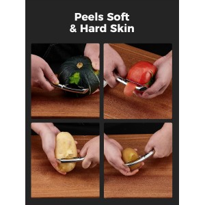 Professional Vegetable Peeler – 304 Stainless Steel Potato Peeler for Kitchen, Ultra Sharp Blade, Ergonomic Non-Slip Handle, Dishwasher Safe, 2-Year Warranty