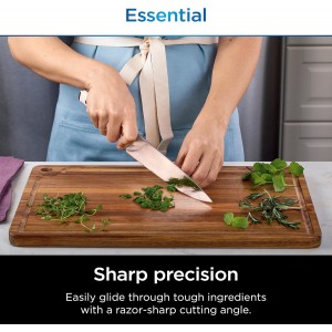 Ninja K12007WHBN NeverDull 7-Piece Prep Knife System, Essential, High Carbon Stainless Steel, Built-in Sharpener, White