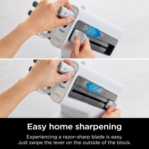 Ninja K12007WHBN NeverDull 7-Piece Prep Knife System, Essential, High Carbon Stainless Steel, Built-in Sharpener, White