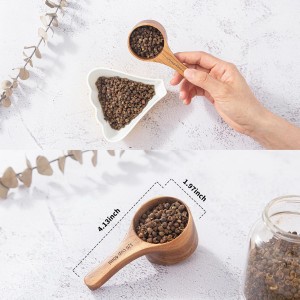Wood Coffee Scoop-4 Pieces Wooden Scoops for Jars Small Measuring Spoons for Ground Coffee,Tea,Sugar,Seasoning-Multipurpose Wooden Scoop for Jars,Canisters,Bath Salts,Laundry Detergent(Acacia Wood)
