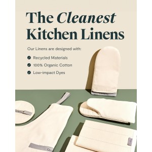 Caraway Oven Mitts - 100% Organic Cotton Oven Mitt - Double-Layer & Stain-Resistant Stitching - Safe Handling of Hot Kitchenware - Set of 2 - Navy